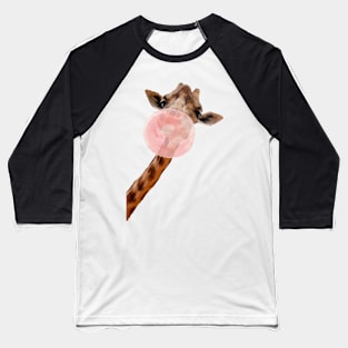 Giraffe Pink Bubblegum Baseball T-Shirt